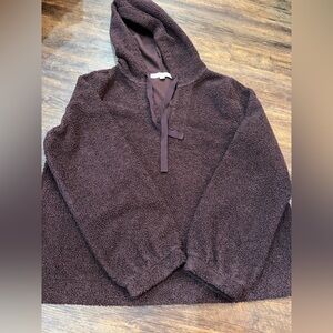 LOFT purple hooded teddy Sweater